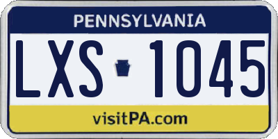 PA license plate LXS1045