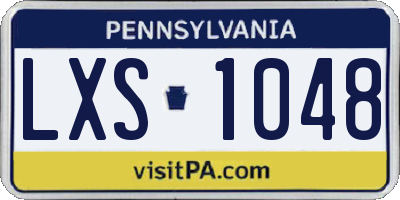 PA license plate LXS1048