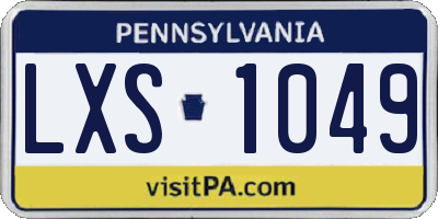 PA license plate LXS1049