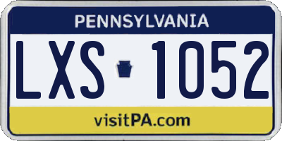 PA license plate LXS1052