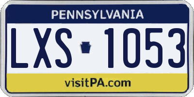 PA license plate LXS1053