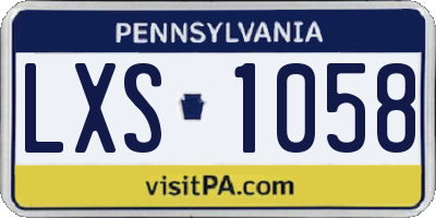 PA license plate LXS1058