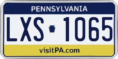 PA license plate LXS1065