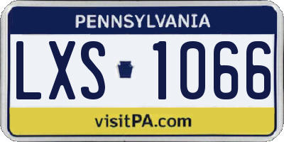PA license plate LXS1066