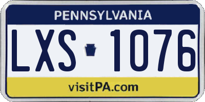 PA license plate LXS1076