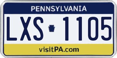 PA license plate LXS1105