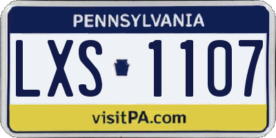 PA license plate LXS1107