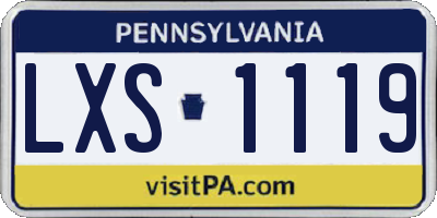 PA license plate LXS1119