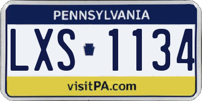 PA license plate LXS1134