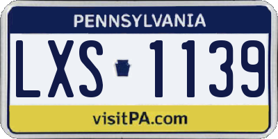 PA license plate LXS1139