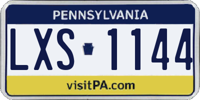 PA license plate LXS1144