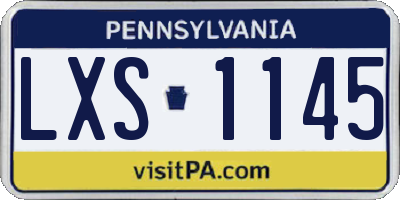 PA license plate LXS1145