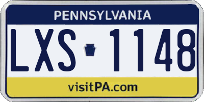 PA license plate LXS1148