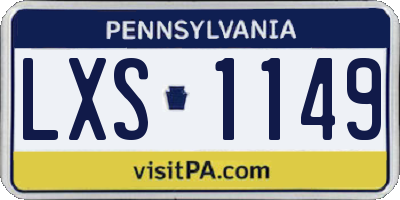 PA license plate LXS1149