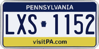 PA license plate LXS1152