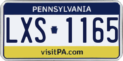 PA license plate LXS1165