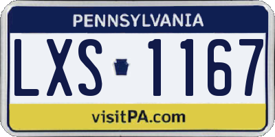 PA license plate LXS1167