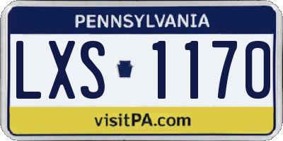 PA license plate LXS1170