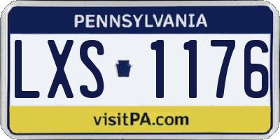 PA license plate LXS1176