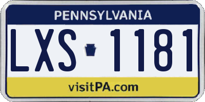 PA license plate LXS1181
