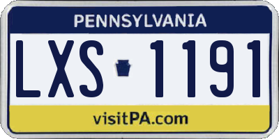 PA license plate LXS1191