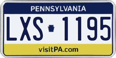PA license plate LXS1195