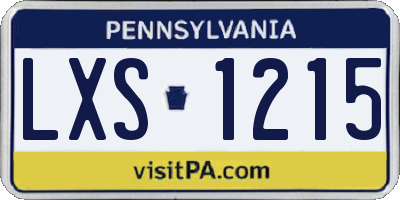 PA license plate LXS1215