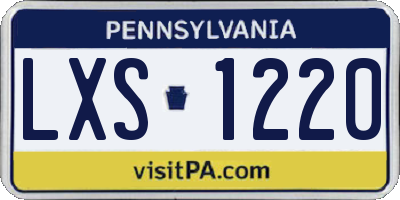 PA license plate LXS1220