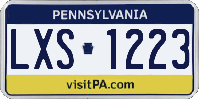 PA license plate LXS1223