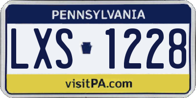 PA license plate LXS1228