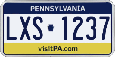 PA license plate LXS1237