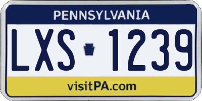 PA license plate LXS1239