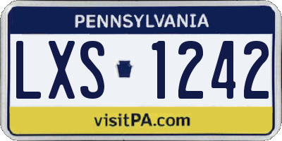 PA license plate LXS1242