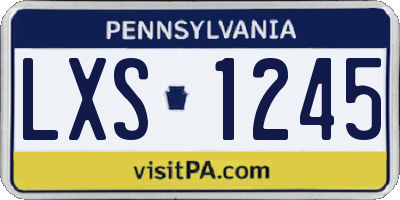 PA license plate LXS1245