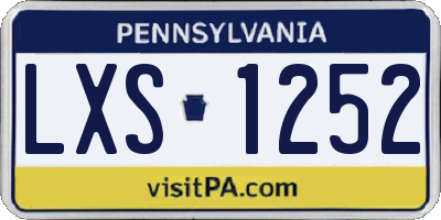PA license plate LXS1252