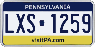 PA license plate LXS1259