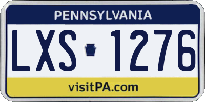 PA license plate LXS1276