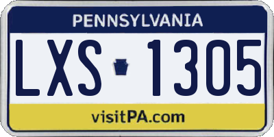 PA license plate LXS1305