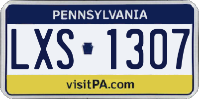 PA license plate LXS1307