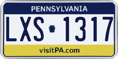 PA license plate LXS1317