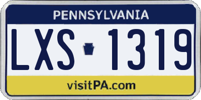 PA license plate LXS1319