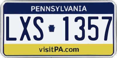 PA license plate LXS1357