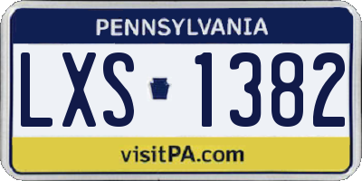 PA license plate LXS1382
