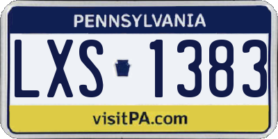PA license plate LXS1383