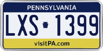 PA license plate LXS1399