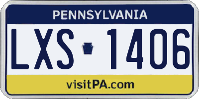 PA license plate LXS1406