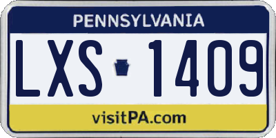 PA license plate LXS1409
