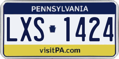 PA license plate LXS1424