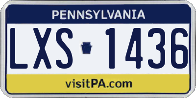 PA license plate LXS1436