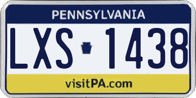 PA license plate LXS1438